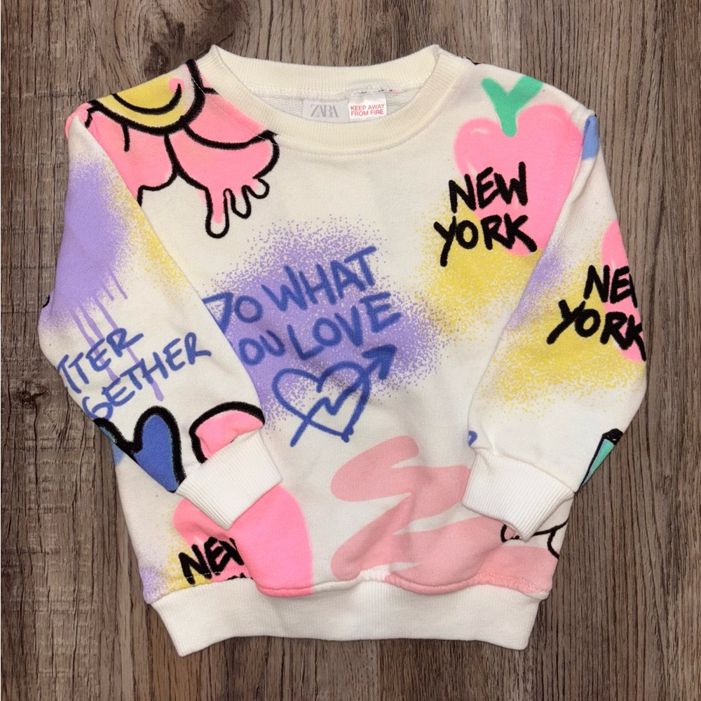 NEW W/Tags Baby Girl Graffiti Sweatshirt